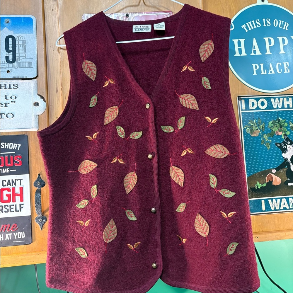 Classic Elements Deep Red Wool Sweater
